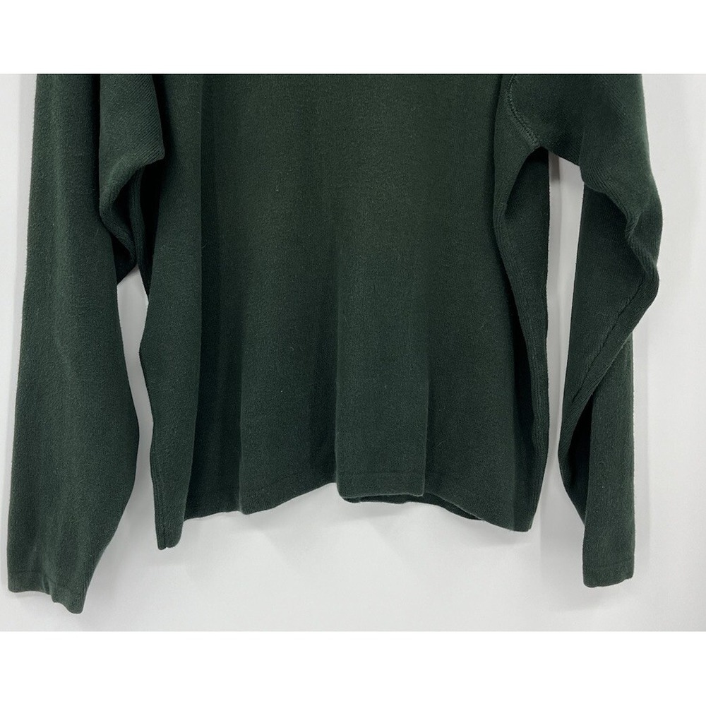 Vintage LL Bean Women's Cotton Sweater Size Medium Hunter Green - Picture 3 of 8